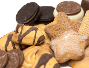 biscuits mix on white background