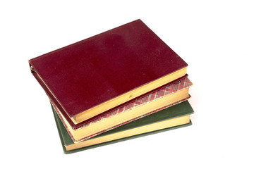 Old vintage books isolated on white background