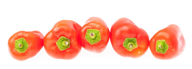 group of peppers isolated on a white background