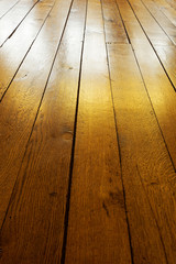 Old painted wooden floor in backlight