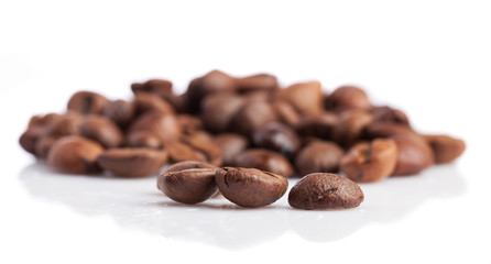 coffe beans isolated on a white background