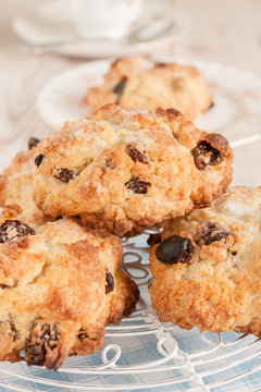 Rock Cakes Or Buns A Light Crumbly Cake Filled With Dried Fruit