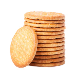 tower of biscuits isolated on a white background