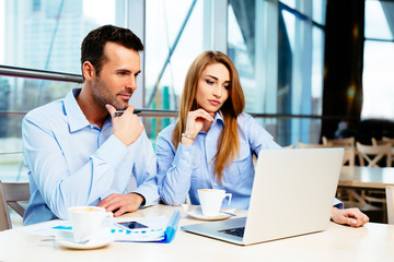 Businesspeople sitting in an office