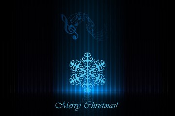 Merry Christmas! - greeting card with snowflake