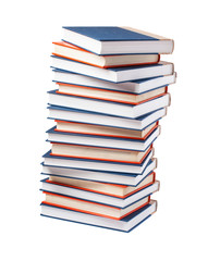 books pile isolated on white background