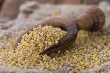 Portion of raw Bulgur