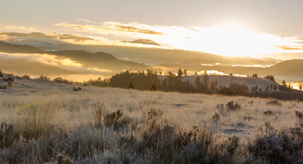 Fototapeta premium Sunrise mountain Landscape.