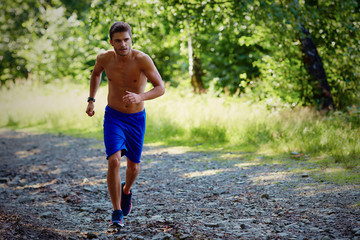 Man training trial running