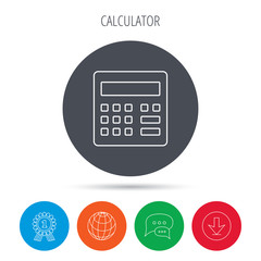 Calculator icon. Accounting sign.