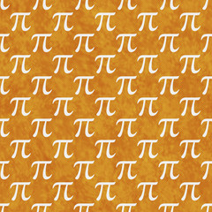 Orange and White Pi Symbol Design Tile Pattern Repeat Background