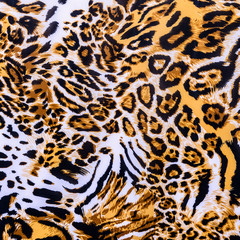 texture of print fabric striped leopard