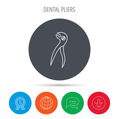 Dental pliers icon. Stomatological forceps tool.