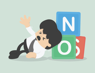 Vector illustration of a businessman with NO
