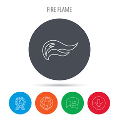 Fire flames icon. Blazing bonfire sign.