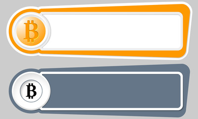 Fototapeta premium Abstract buttons for your text and bit coin symbol