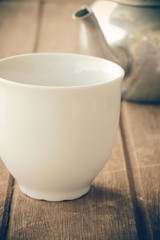 cup on wooden