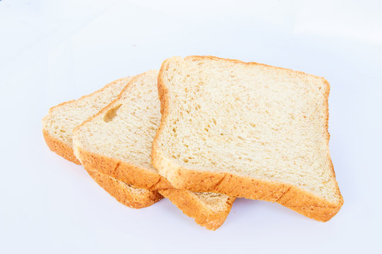 bread slice on white background