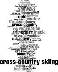 cross-country skiing word cloud concept. Vector illustration