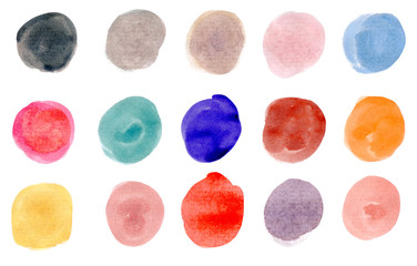 Multi-colored circle, painted with watercolors