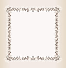Vector vintage Square frame retro pattern ornament