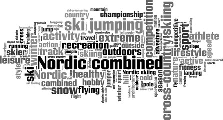 Plakat Nordic combined word cloud concept. Vector illustration
