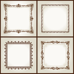 Vector vintage retro frames ornament label