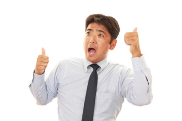 喜ぶビジネスマン