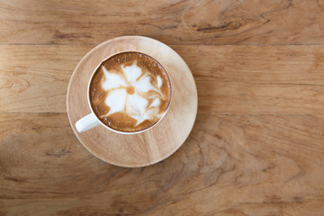 Cup of cappuccino with latte art