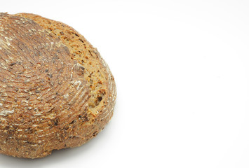 Ecological wheat and rye bread isolated on white