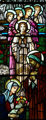The nativity in stained glass