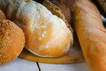 Handmade bread on a table