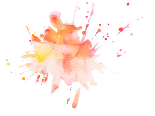 Colorful watercolor stripe background isolated on background,  blot, spray, drops.