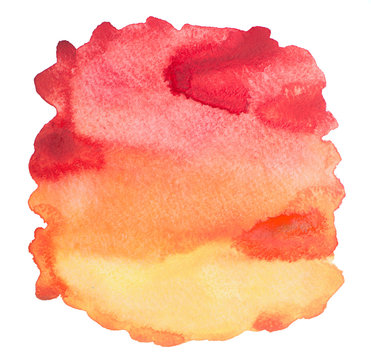  watercolor colorful drops and spray on a white background