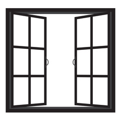 Windows-half open window vector
