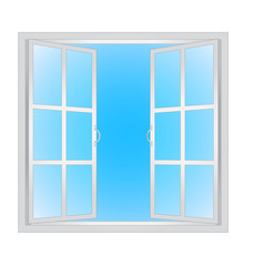 Windows-half open window vector