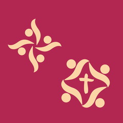 Group, together, symbol, abstract, shapes, people, membership, icon