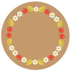 Vector illustration. Frame in folk style khokhloma