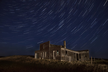 Star Trails Night Photography Abandoned Building