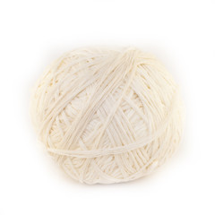 Natural Textured Two White Single Sheep Wool Roll or Ball or Tangle Closeup On Rustic Wood Table or Board or Floor  Background