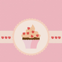 Vector label with cake