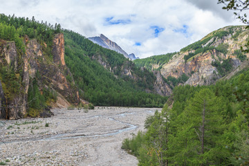 Fototapeta na wymiar The mountain river.