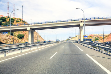 Fototapeta na wymiar Drive along the stunning highway in Southern Spain on a picturesque summer day and soak in the breathtaking views.