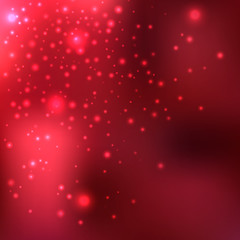 Plakat Shining with particles on blurred background