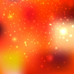 Shining with particles on blurred background