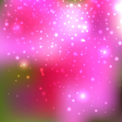 Shining with particles on blurred background