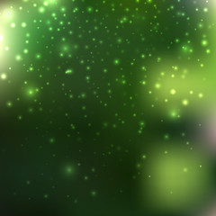 Shining with particles on blurred background