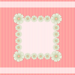 Card with flowers on striped background