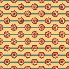 Floral pattern with flower on striped background