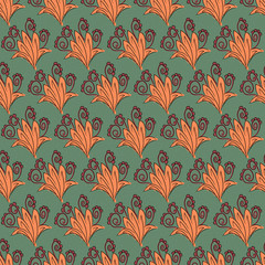 Floral pattern in retro style for gift wrapping